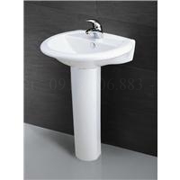 Chậu lavabo treo tường Caesar L2360 + Chân chậu P2437